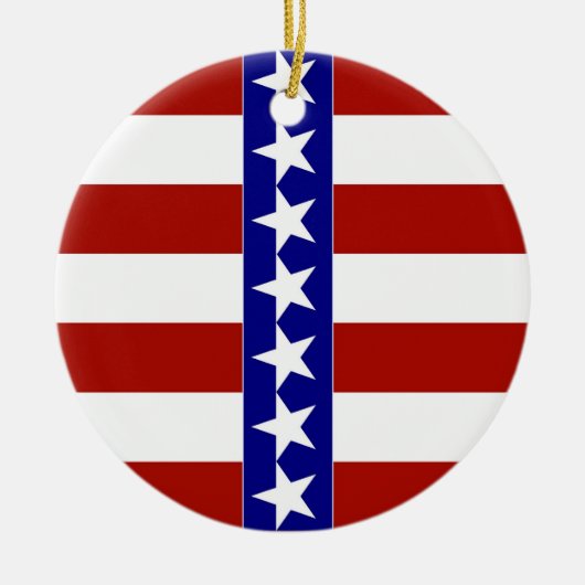 Sterren en strips van rood, wit en blauw keramisch ornament (Voorkant)