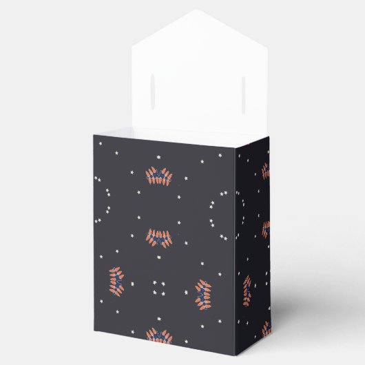 Sterren en uniek ruimteschip patroon bedankdoosjes (Geopend)