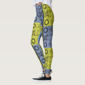 Sterren en wielen in blauw en geel leggings (Links)