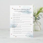 Sterren en wolken die de blauwe kaart van het mama (Staand voorkant)