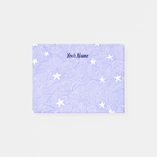  Sterren Etsen Blauw Wit Sticky Notes (Voorkant)