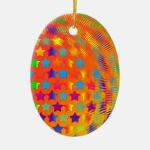 Sterren geëxplodeerd OVAL-ORNAMENT Keramisch Ornament