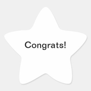Sterren & gefeliciteerd! ster sticker