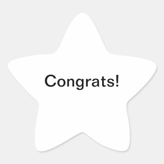 Sterren & gefeliciteerd! ster sticker (Voorkant)