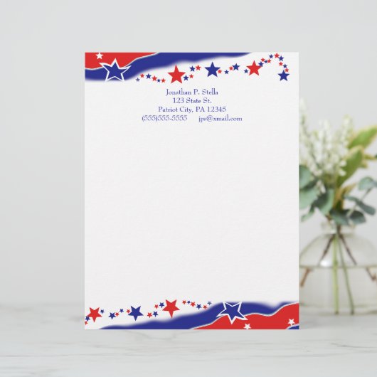 Sterren Gepersonaliseerd Briefhoofd (Staand voorkant)