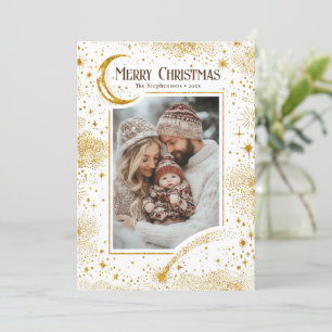 Sterren Hemelse Magische Vrolijke Kerstfoto Feestdagenkaart