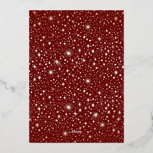 Sterren Hemelse Magische Vrolijke Kerstfoto Folie Feestdagenkaart (Achterkant)