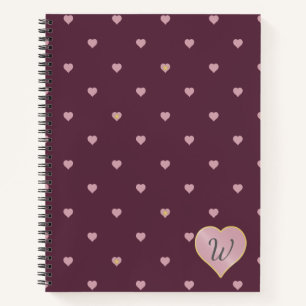 Sterren in harten op spiraalnotitieboek met wijnro notitieboek