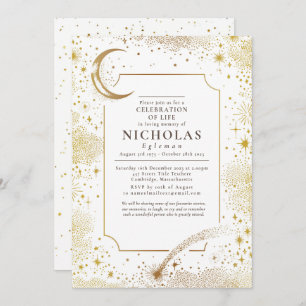 Sterren in liefdevolle herinnering begrafenisdiens kaart