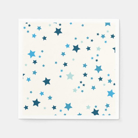 sterren in meerdere tinten blauw servet (Voorkant)