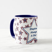 Sterren in rood, wit en blauw mok (Voorkant links)