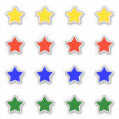 sterren in vier kleuren sticker (Voorkant)