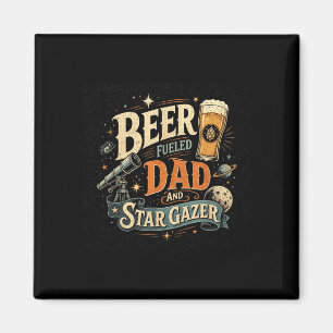 Sterren kijken bier vader vaderdag retro 70s magneet