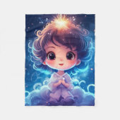 Sterren Kleine Prinses Nighttime Meisje Personalis Fleece Deken (Voorkant)