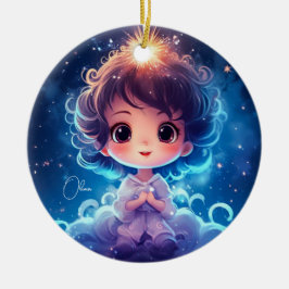 Sterren Kleine Prinses Nighttime Meisje Personalis Keramisch Ornament