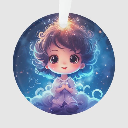 Sterren Kleine Prinses Nighttime Meisje Personalis Ornament (voorkant)