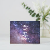 Sterren kunnen niet schitteren in onze duisternis  briefkaart (Staand voorkant)