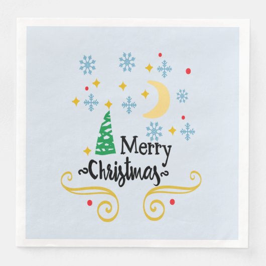 Sterren, Maan, Snowflakes en Zuurkerst, ZSSG Servet (Voorkant)