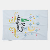 Sterren, Maan, Snowflakes en Zuurkerst, ZSSG Theedoek (Horizontaal)