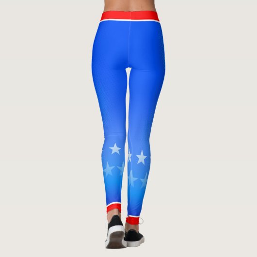 Sterren met Jouw naam op Bright Blue Leggings (Achterkant)