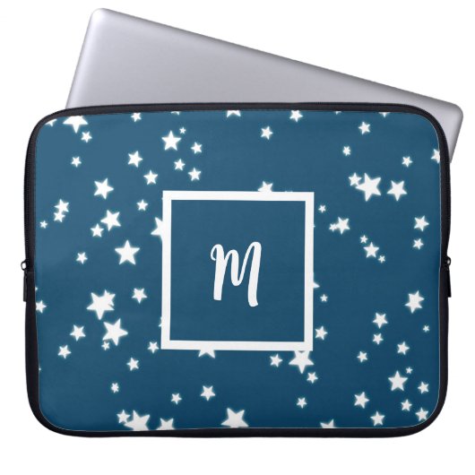 Sterren monogram laptop sleeve (Voorkant)