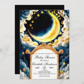 Sterren Moon Celestial Baby shower Kaart (Voorkant / Achterkant)
