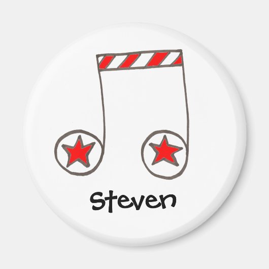 Sterren muzieknoot magneet (Voorkant)