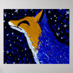 STERREN NACHT VOS II MANESCHIJN WACHT POSTER