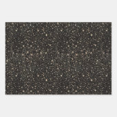 Sterren Night Sky Celestial zwart en goud patroon Inpakpapier Vel (Voorkant 2)