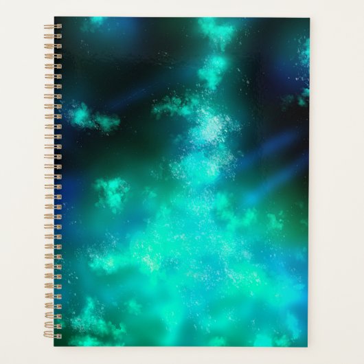 Sterren Night Sky Midnight Emerald Green Melkweg Planner (Voorkant)