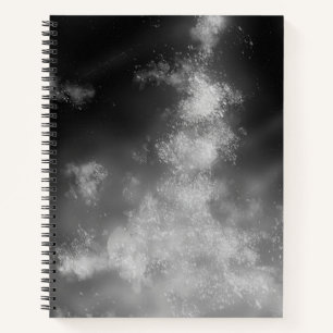 Sterren Night Sky Midnight grijs monochrom Melkweg Notitieboek