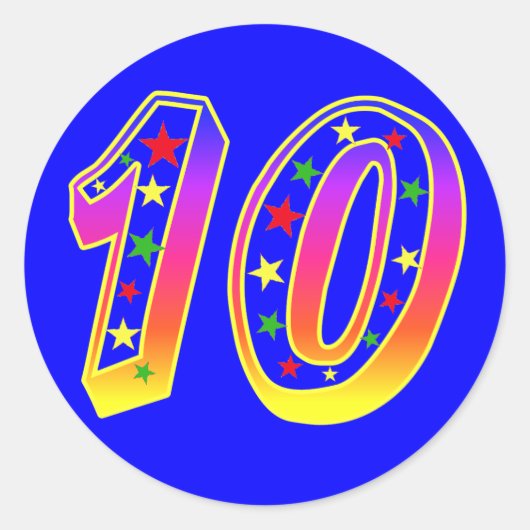 Sterren nummer 10 Stickers (Voorkant)