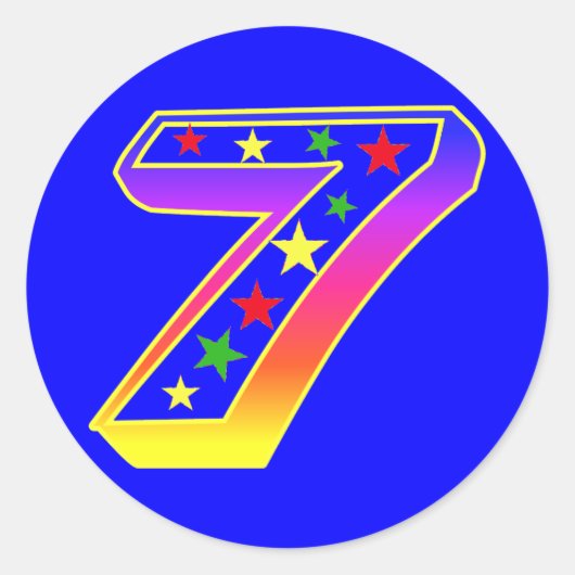 Sterren nummer 7 Stickers (Voorkant)