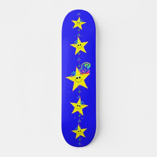 Sterren nummer 8 skateboard (Voorkant)