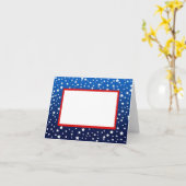 Sterren op Blue Gradient & Red Border Note Kaart (Gele Bloem)