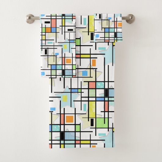 sterren op een ingecheckte achtergrond. bad handdoek (Insitu)