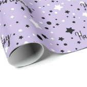 sterren op Paars Cadeaupapier (Rol Hoek)