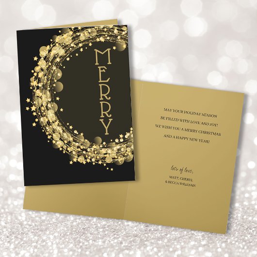 Sterren op zwarte kerst feestdagen kaart