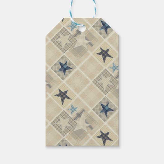 Sterren, patchwork cadeaulabel (Voorkant)