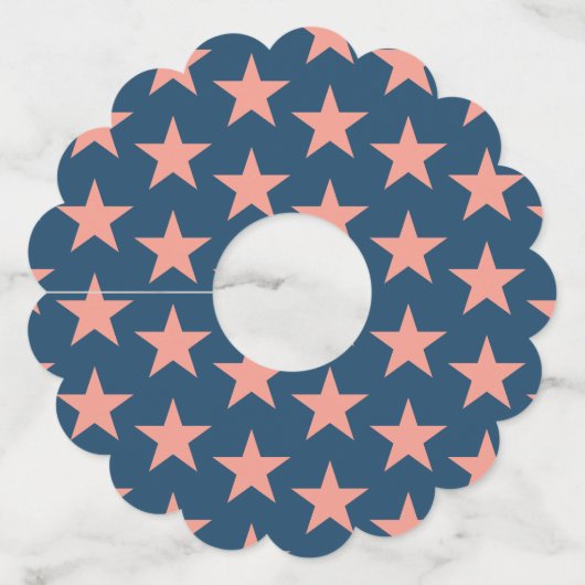 Sterren Patroon 3 Wijnglaslabel (Achterkant)