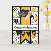 Sterren pet en Diploma afstuderen Card Kaart (Gele Bloem)