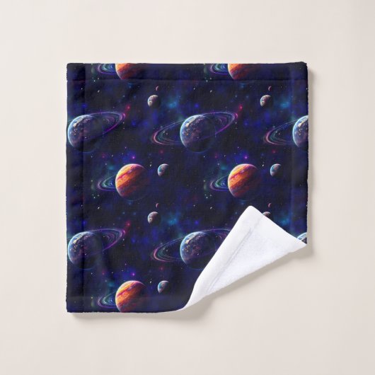Sterren, Planeten, Galaxy, Buitenste ruimte Thema Bad Handdoek (Wasdoekje)