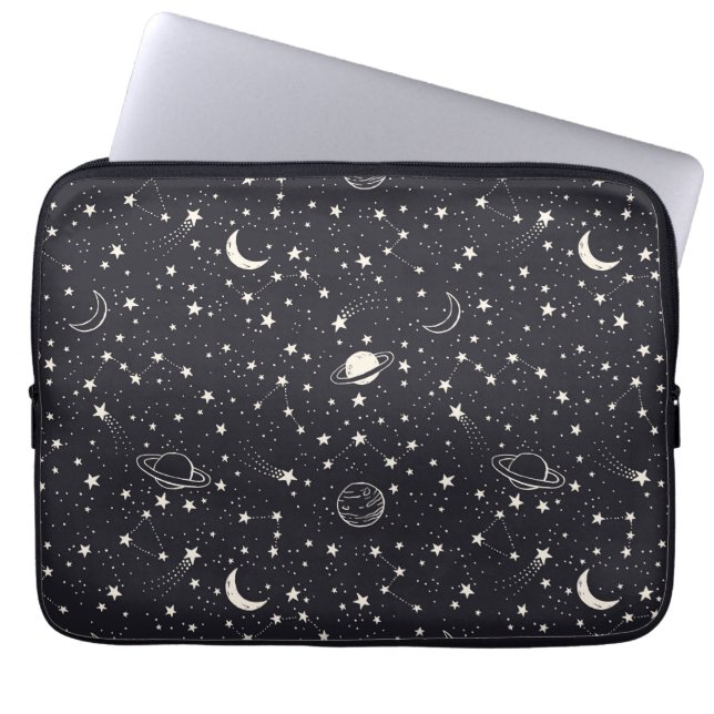 Sterren & Planeten Patroon Laptop Sleeve (Voorkant)