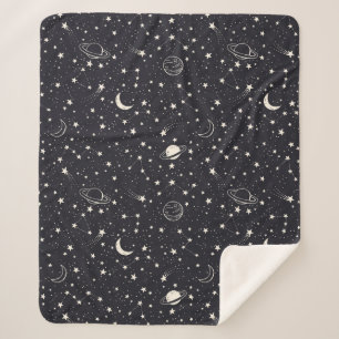 Sterren & Planeten Patroon Sherpa Deken