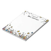 Sterren & potloden Gepersonaliseerde Leraar Waarde Notitieblok (Gedraaid)