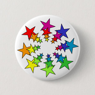 Sterren Ronde Button 5,7 Cm