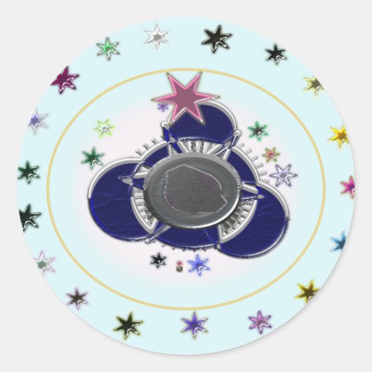 Sterren Ronde Sticker (Voorkant)