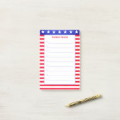 Sterren, rood en wit gestreept om dingen te doen post-it® notes (Op bureau)