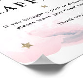 Sterren & Roze Wolken Baby shower Luier Raffle Poster (Hoek)
