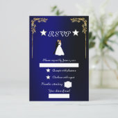 Sterren RSVP Kaartje (Staand voorkant)